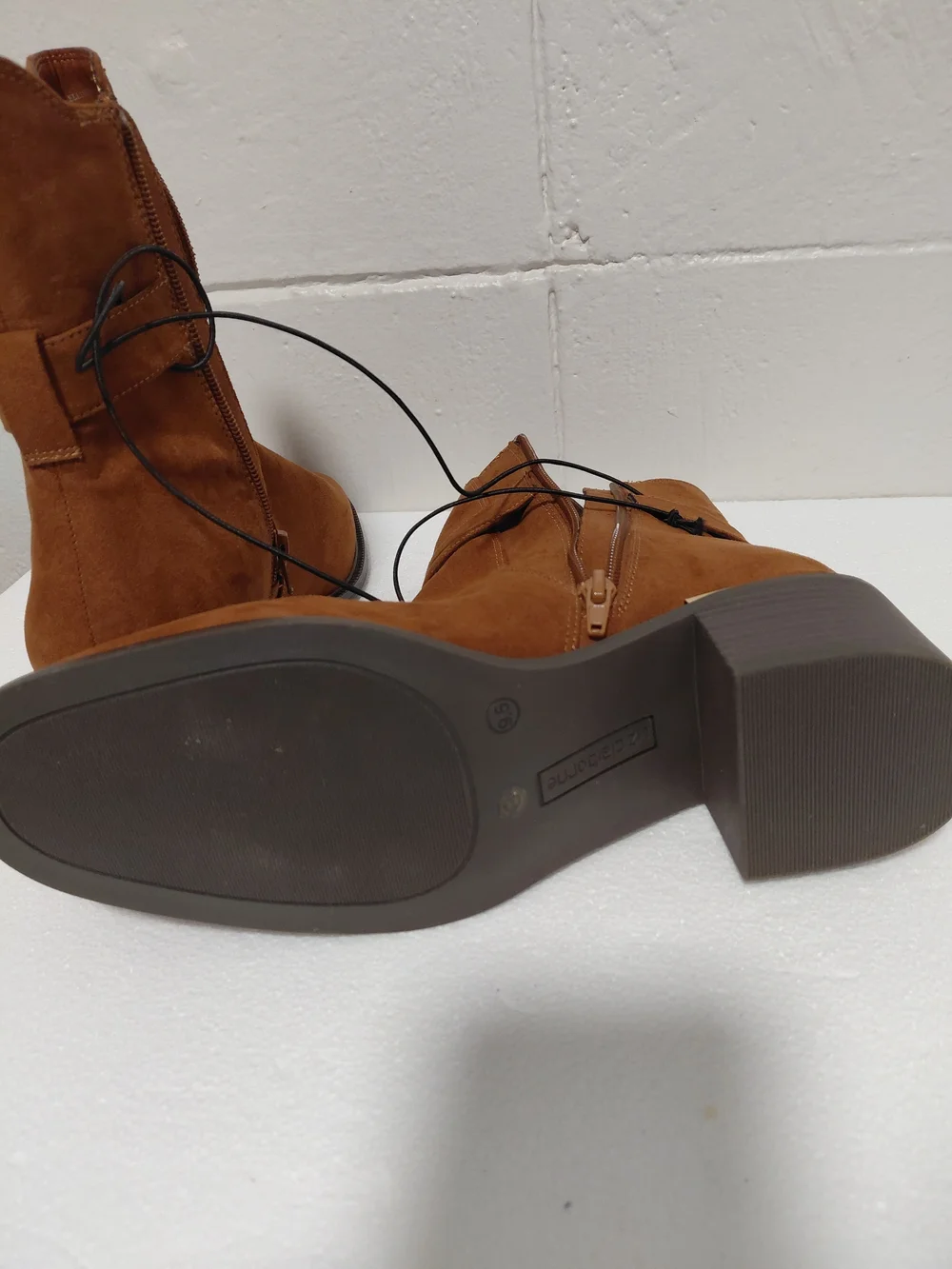 Suede Ankle Boots in Brown - Women's Stylish Zip Boot
